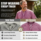 ✨Men's Casual Band Collar Short Sleeve Shirt - Comfortable, Breathable & Effortlessly Stylish