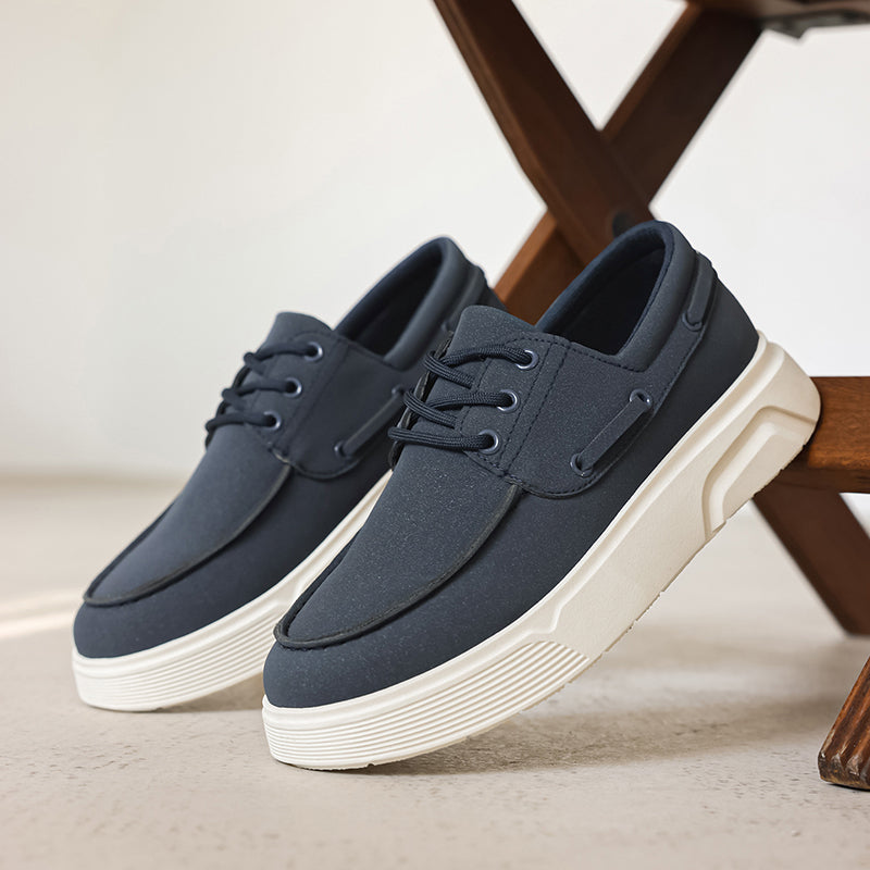 ⏰Limited Time Sale 70% OFF - Men's Orthopedic Sports Platform Leather Shoes - Slip-on, Cushioned, Wide Toe Box, Arch Support - Waterproof, Slip-Resistant, Puncture-Resistant