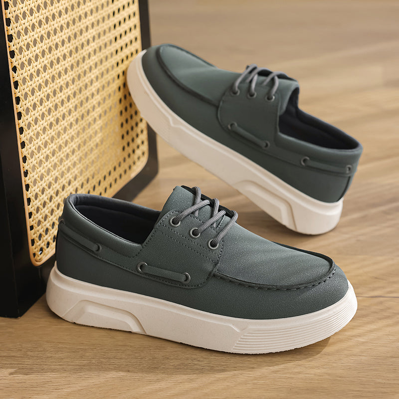 ⏰Limited Time Sale 70% OFF - Men's Orthopedic Sports Platform Leather Shoes - Slip-on, Cushioned, Wide Toe Box, Arch Support - Waterproof, Slip-Resistant, Puncture-Resistant