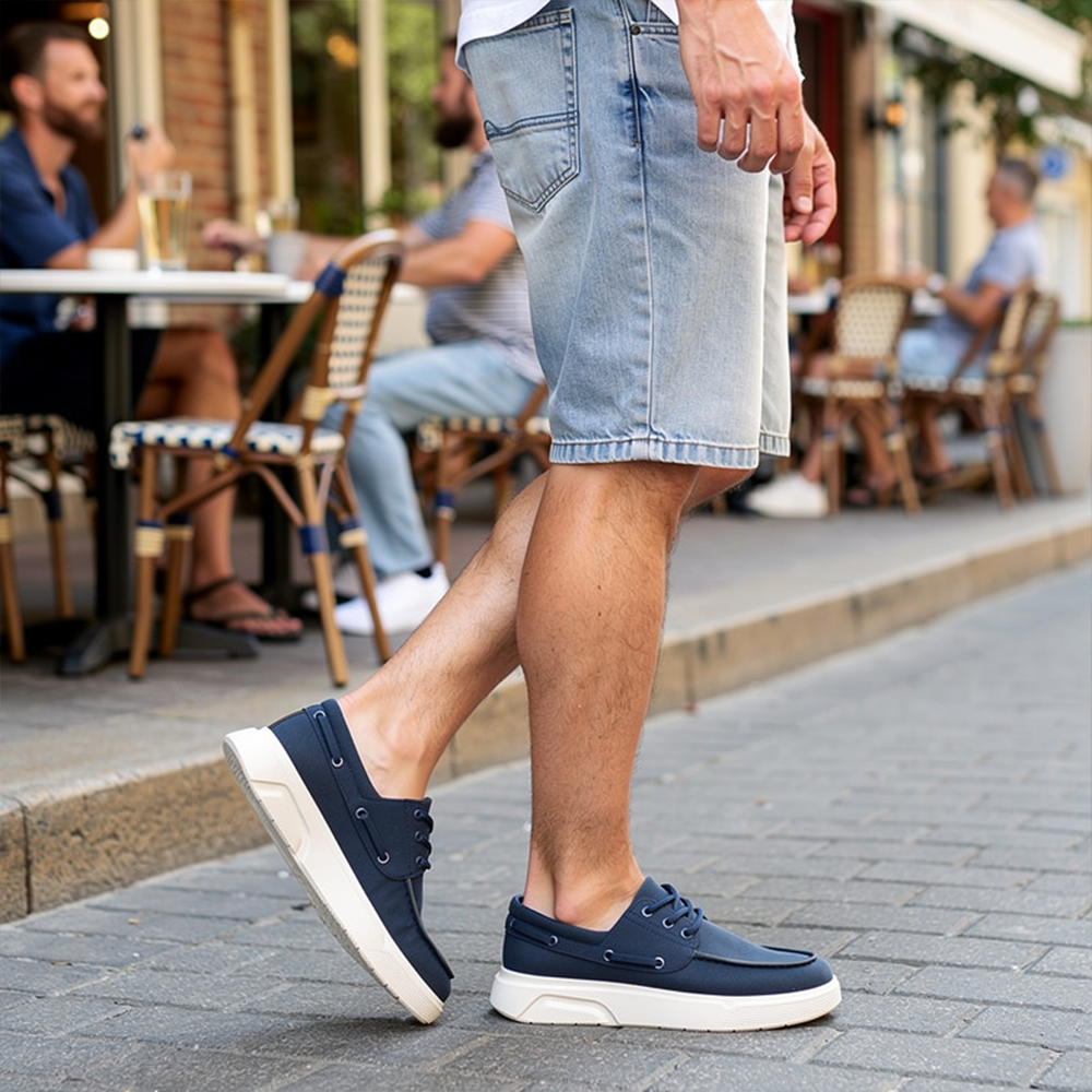 ⏰Limited Time Sale 70% OFF - Men's Orthopedic Sports Platform Leather Shoes - Slip-on, Cushioned, Wide Toe Box, Arch Support - Waterproof, Slip-Resistant, Puncture-Resistant
