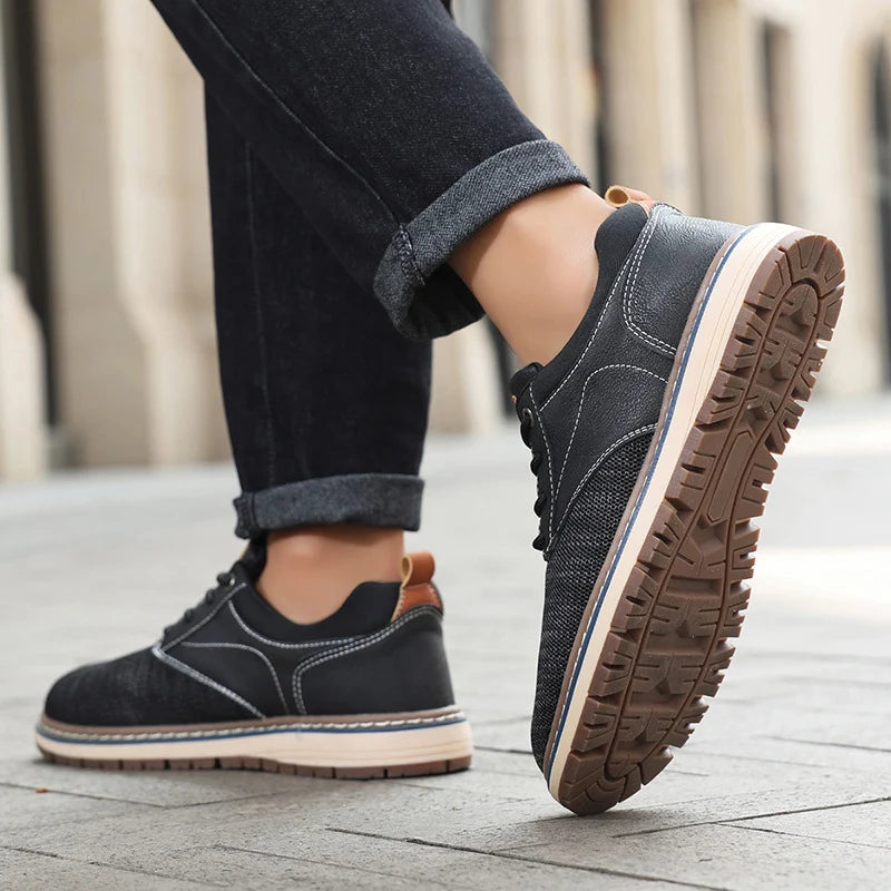 ⏰Limited Time Sale 70% OFF - Men's Orthopedic Dress Walking Shoes—Breathable, Non-Slip, Shock-Absorbing—Wide Toe Box, Arch Support