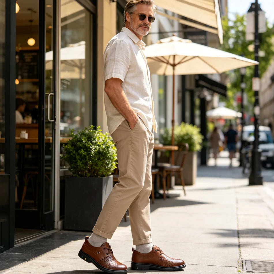 ⏰Limited Time Sale 70% OFF - Men’s Comfortable Leather Shoes With Arch Support & A Roomier Fit