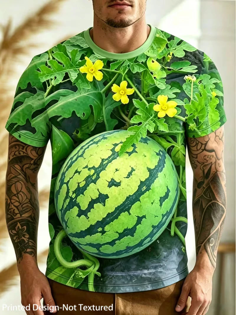 Funny 3D Watermelon Belly T-Shirt