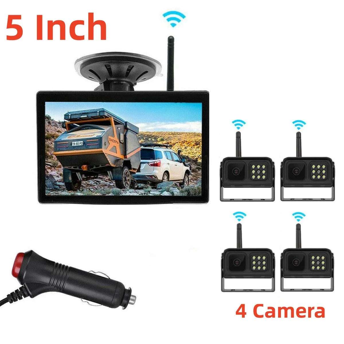 Système de caméra de recul sans fil HD 1080p