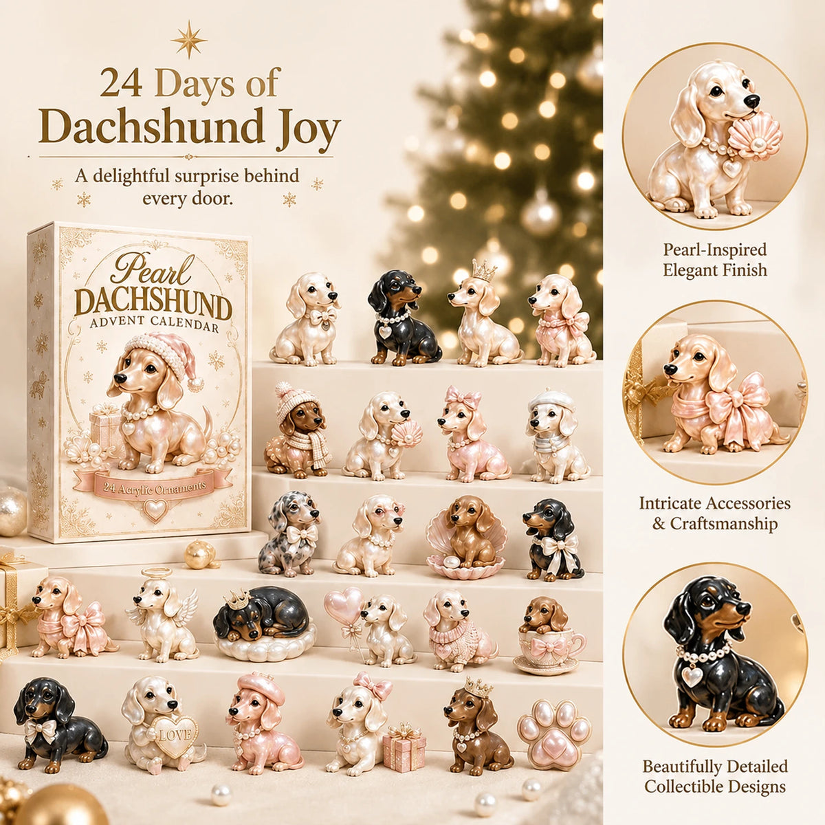 2026 Pearl Dachshund Christmas Advent Calendar