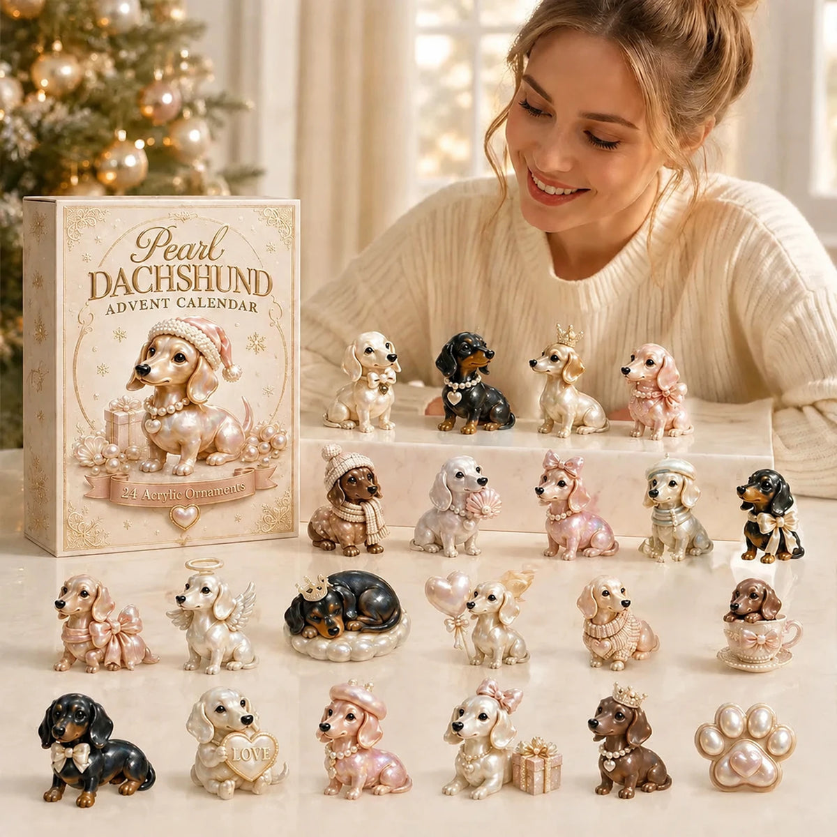 2026 Pearl Dachshund Christmas Advent Calendar
