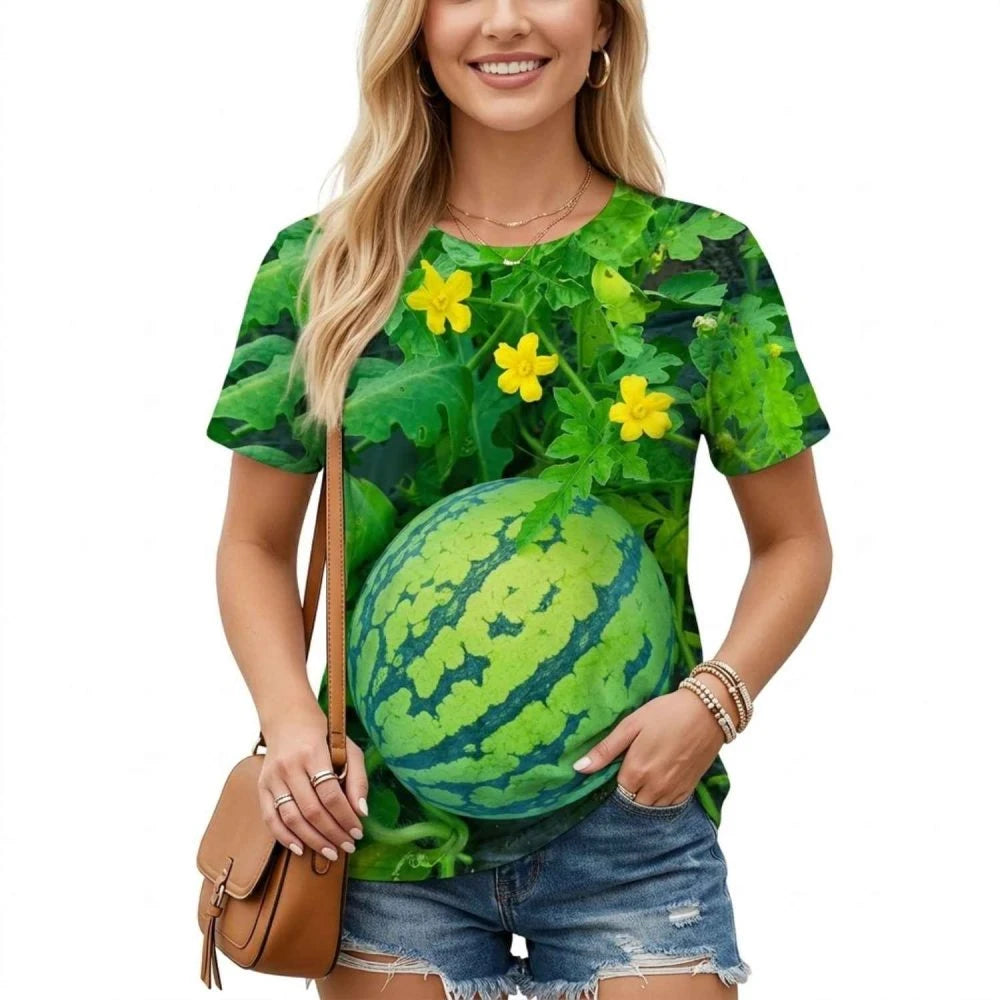 Funny 3D Watermelon Belly T-Shirt