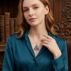 Birthstone Celtic Trinity Knot Necklace – Silver-Plated Crystal Pendant Jewelry