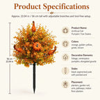 💥Limited Stock 49% OFF-🍂Artificial Fall Pumpkin Tree Stakes– 🧡Full, Lush & Fade-Resistant