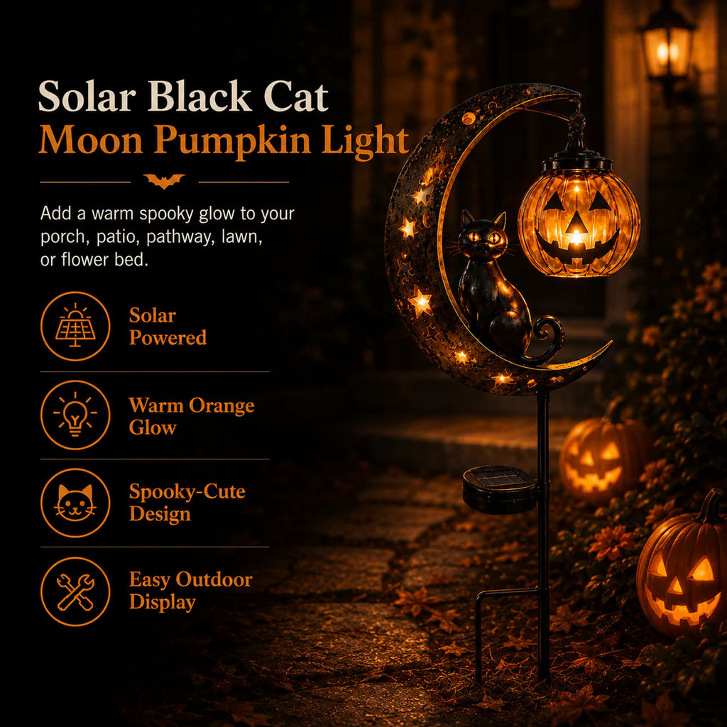 🎃 Halloween Early Bird Sale 🔥 | 49% OFF Pumpkin Moon Garden Stake Light
