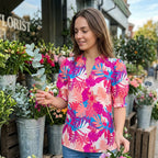✨ Women’s Casual Floral Short Sleeve Shirt