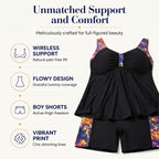 🎁2026 New Arrivals 50% OFF💥Women's Plus Size Flowy Tankini Set – Relaxed top, matching shorts & confident coverage – Perfect for poolside comfort & style ✨