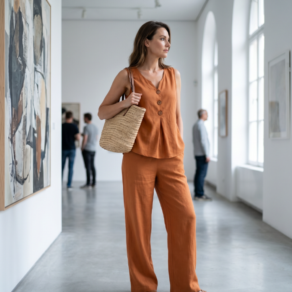 💗LAST DAY SALE 49% OFF⚡50K+ SOLD💕Women's Sleeveless Button Top and Loose Pants Set