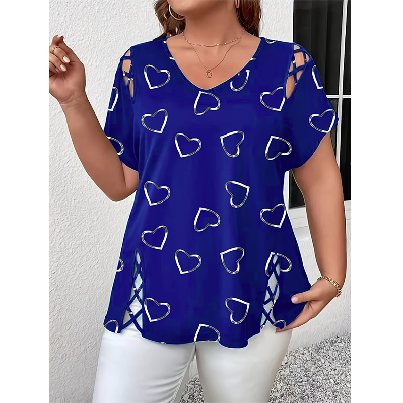 🔥 Last Day 49% OFF -Women’s Heart Print V-Neck Top