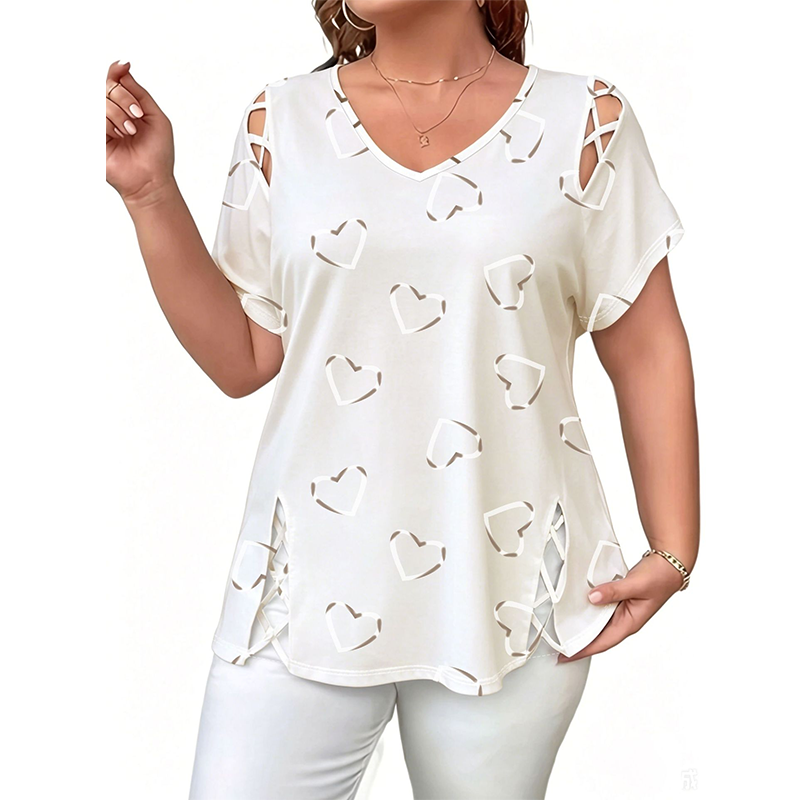 🔥 Last Day 49% OFF -Women’s Heart Print V-Neck Top