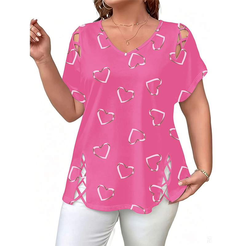 🔥 Last Day 49% OFF -Women’s Heart Print V-Neck Top