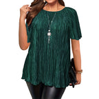 Flattering Pleated Plus Blouse