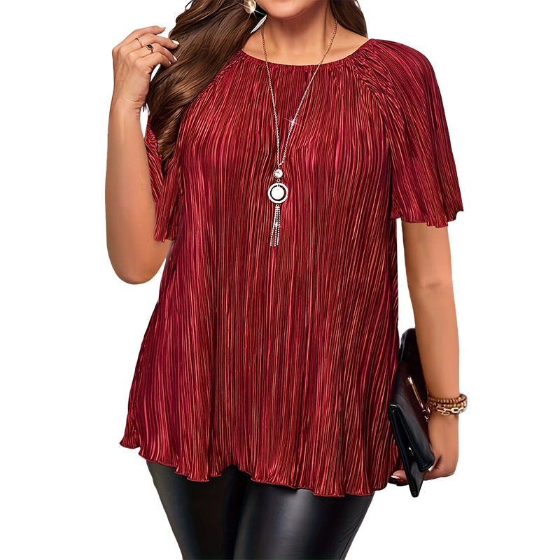 Flattering Pleated Plus Blouse