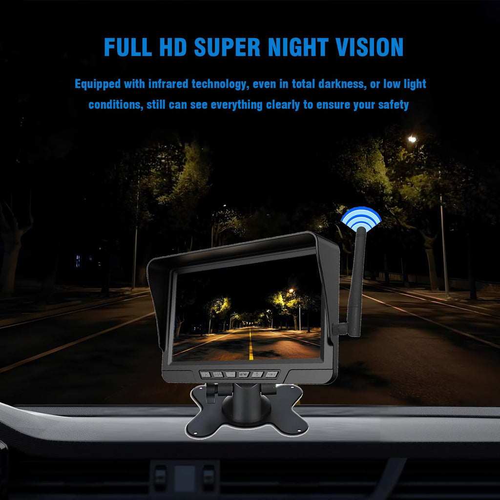 Système de caméra de recul sans fil HD 1080p