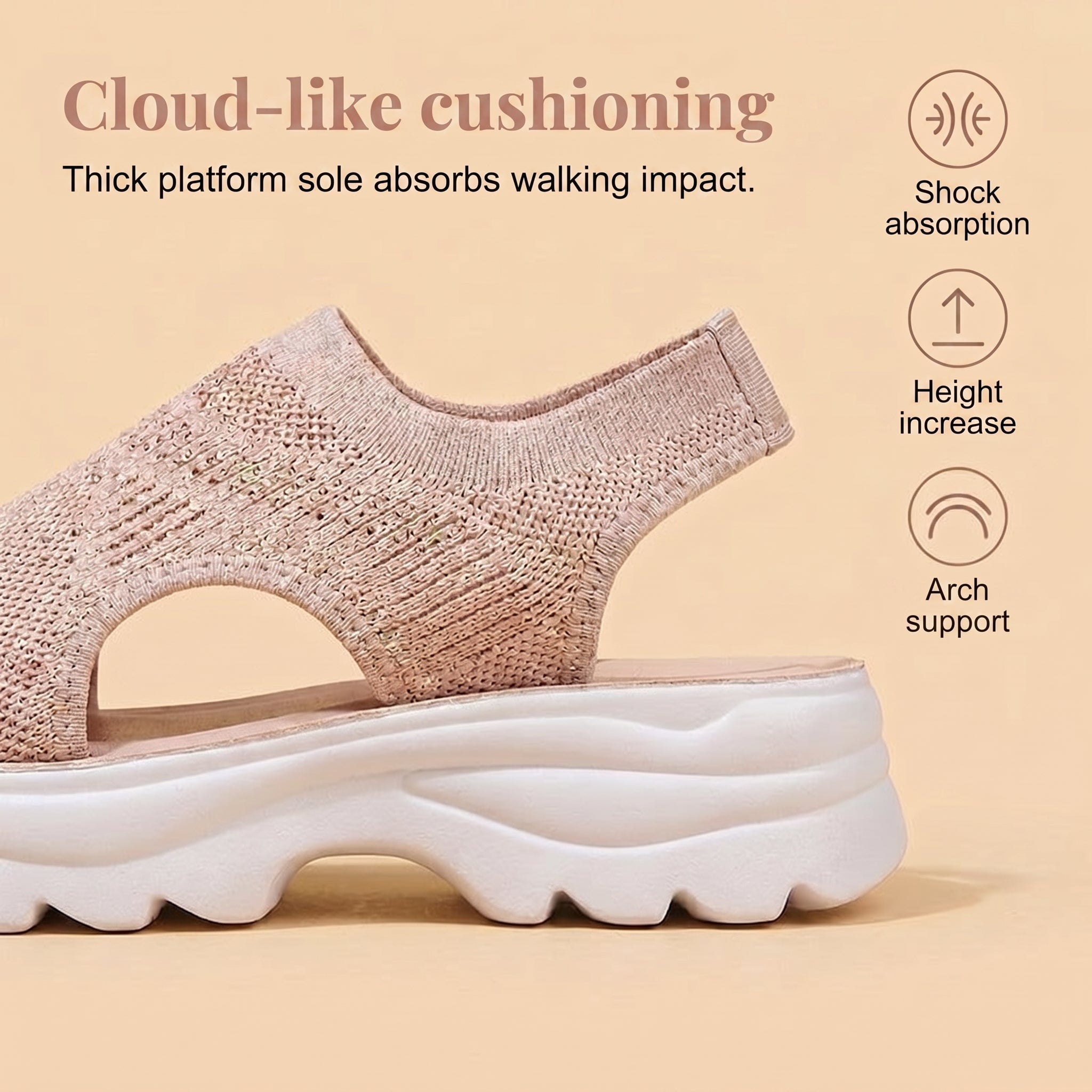 ⏳Last-Day Discount🔥🔥Women's Breathable Mesh Sandals with Thick Soles and Arch Support