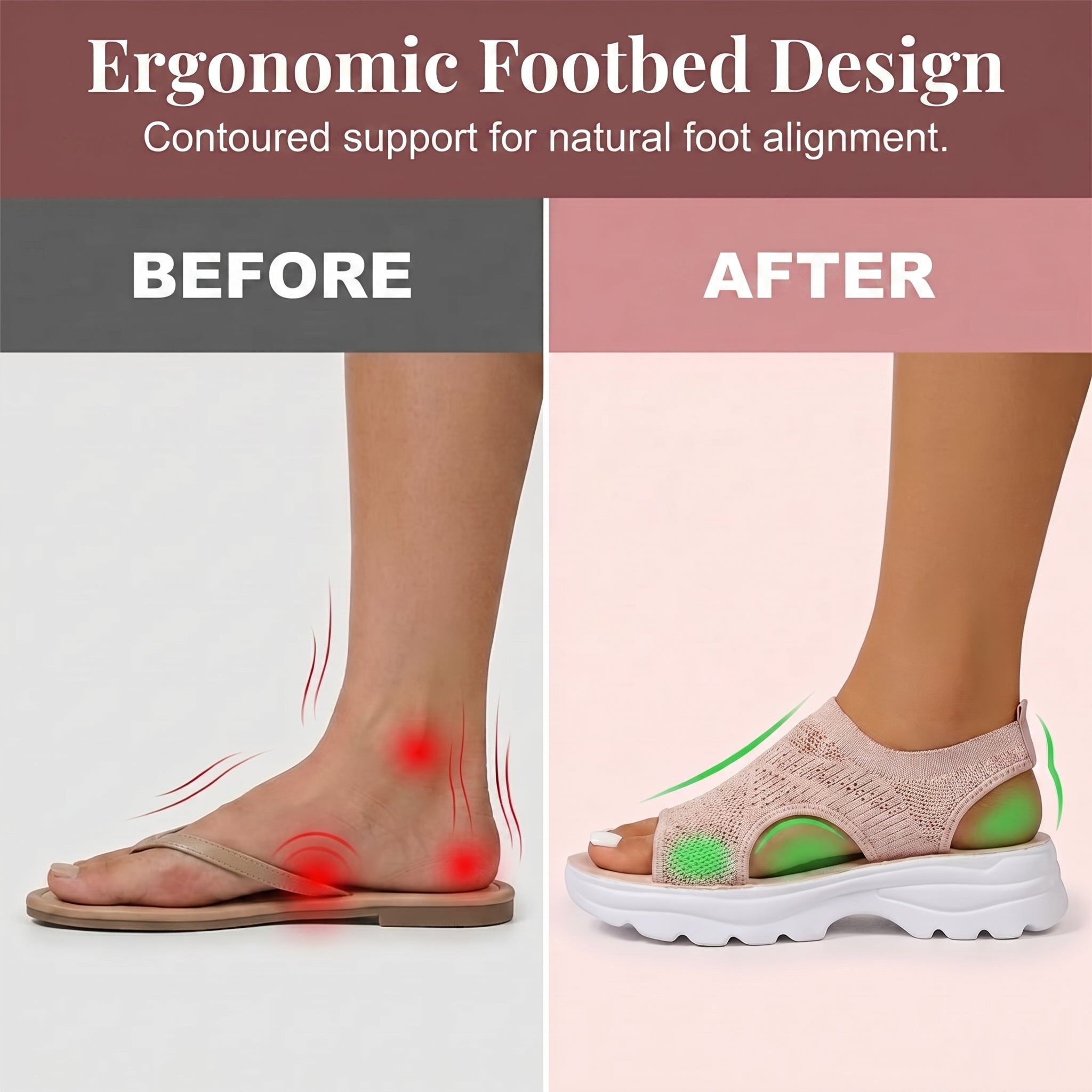 ⏳Last-Day Discount🔥🔥Women's Breathable Mesh Sandals with Thick Soles and Arch Support